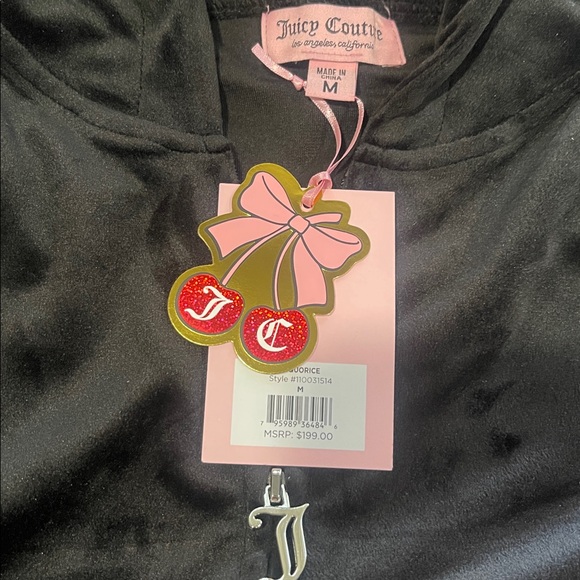 Juicy Couture Black Velour Hoodie Set - Picture 3 of 3